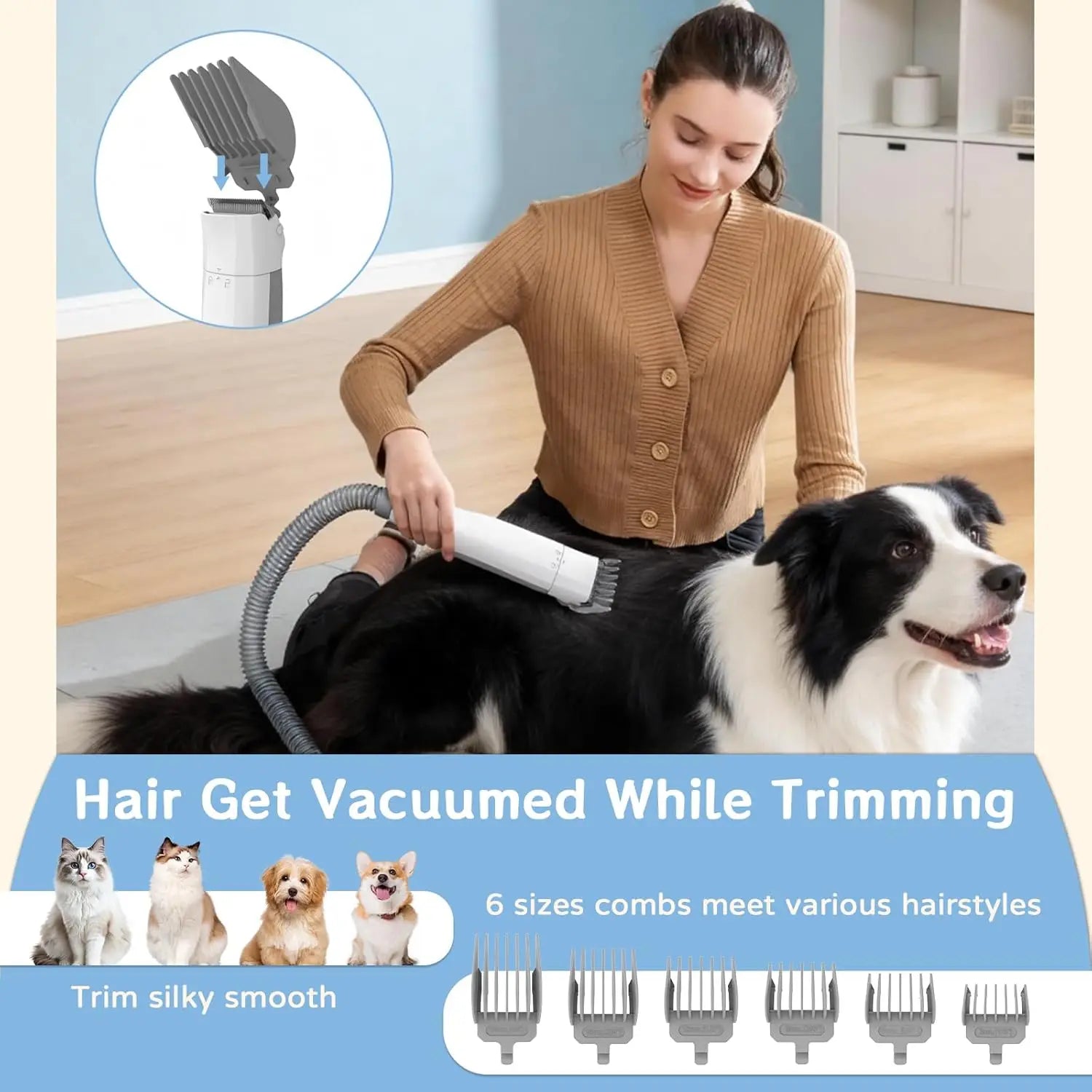 Furzori CleanCoat 7-in-1 grooming vacuum kit - product detail