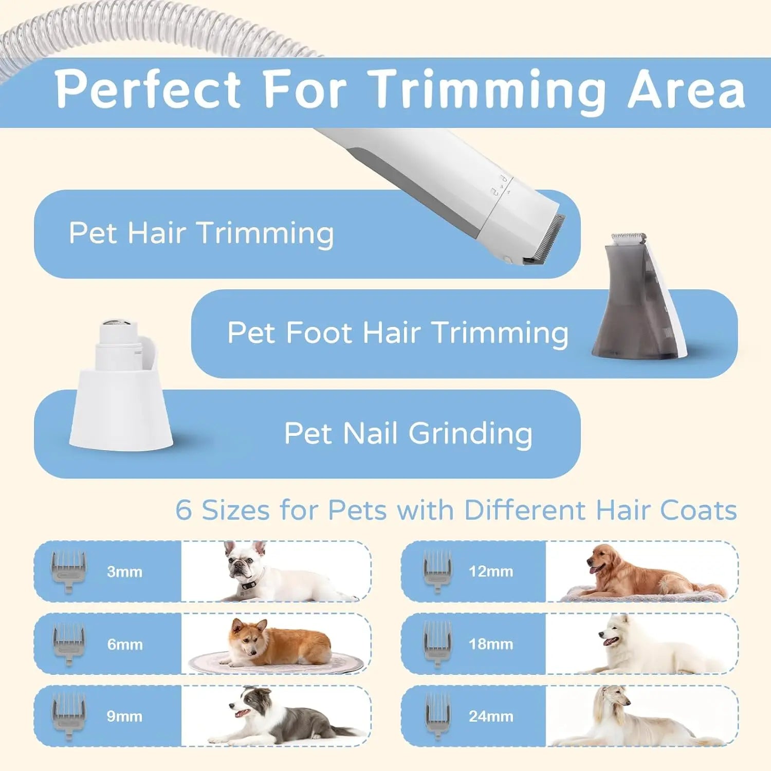 Furzori CleanCoat 7-in-1 grooming vacuum kit - product detail