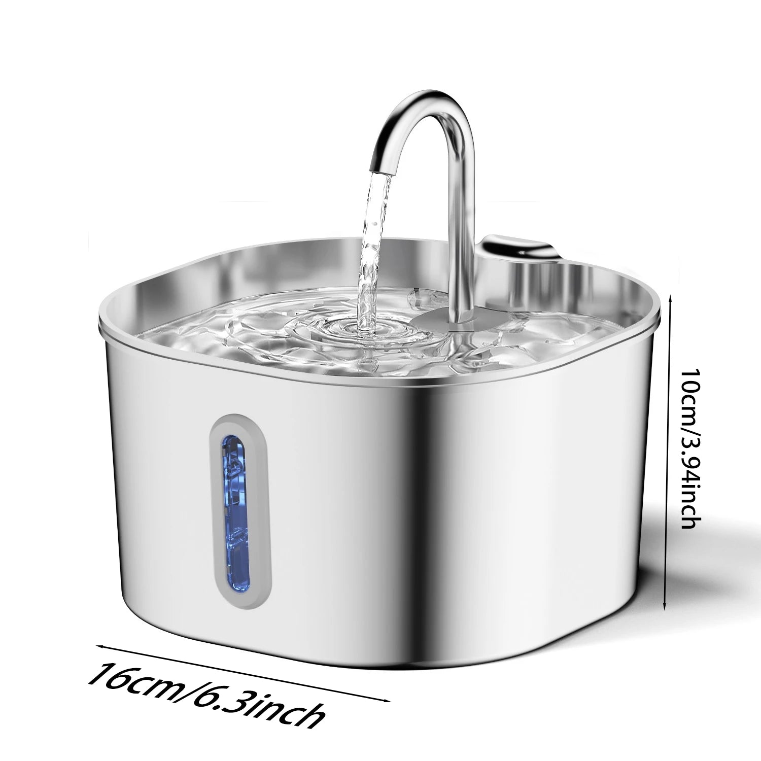 Furzori PureFlow 2.2L stainless steel pet fountain - product detail