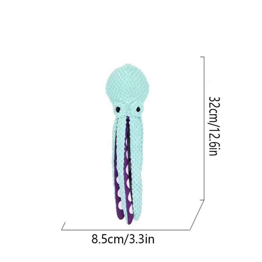 Furzori OctoPlay plush squeaky dog toy - product detail