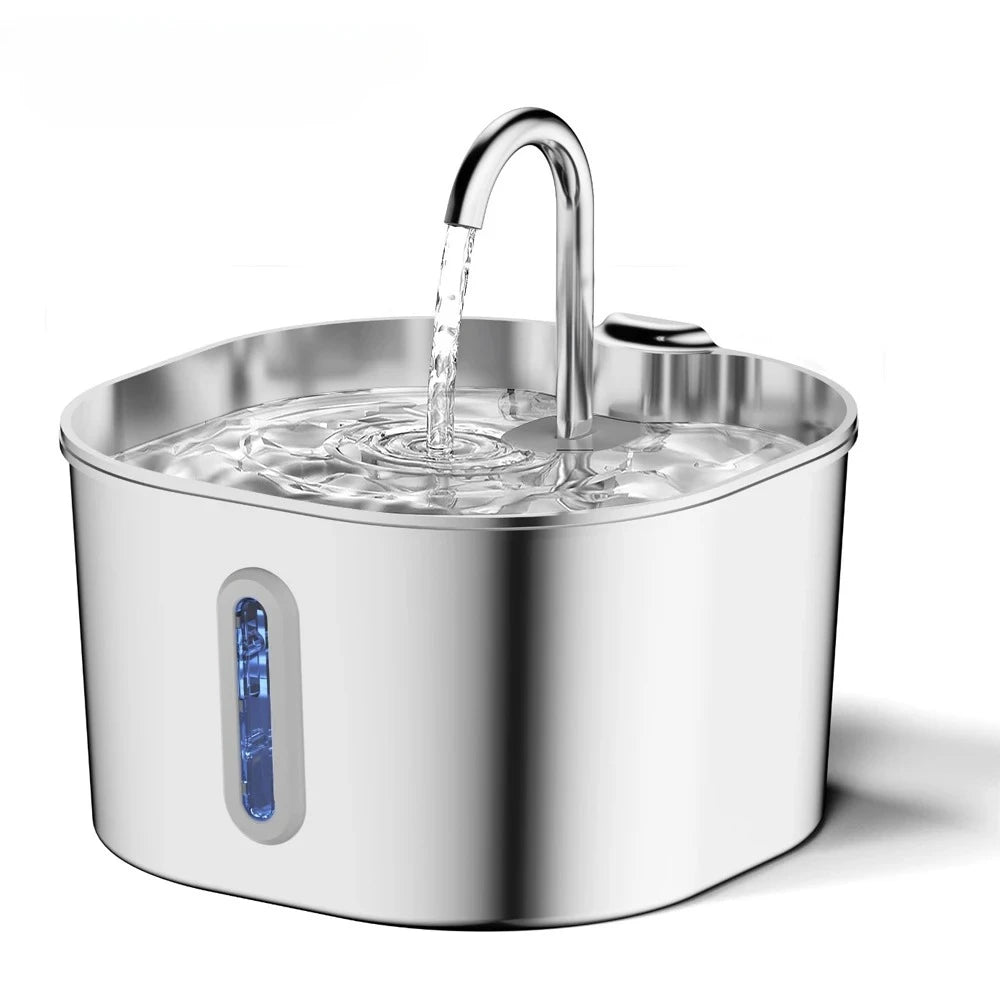 Furzori PureFlow 2.2L stainless steel pet water fountain