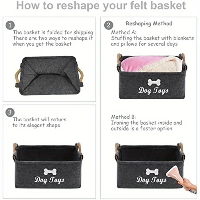 Furzori TidyPaws felt pet toy basket - product detail
