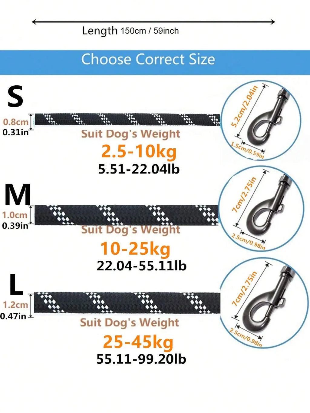Furzori NightWalk reflective dog leash - product detail