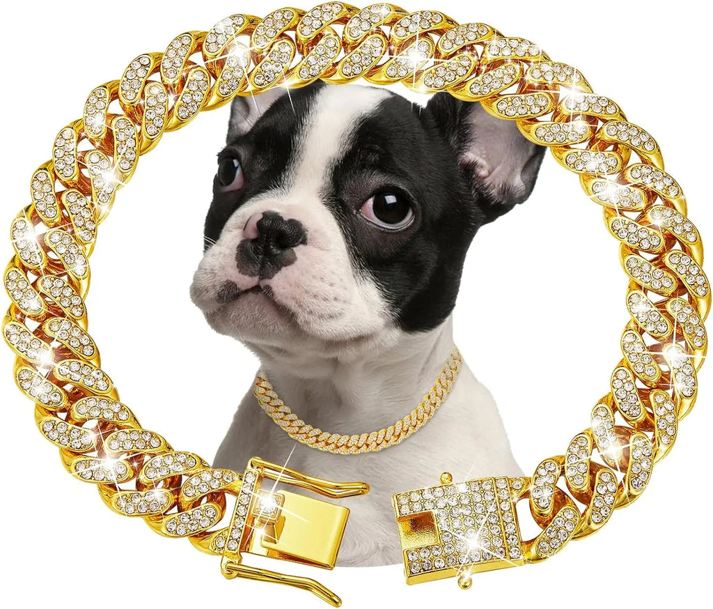 Furzori LuxeLink gold pet chain collar - product detail