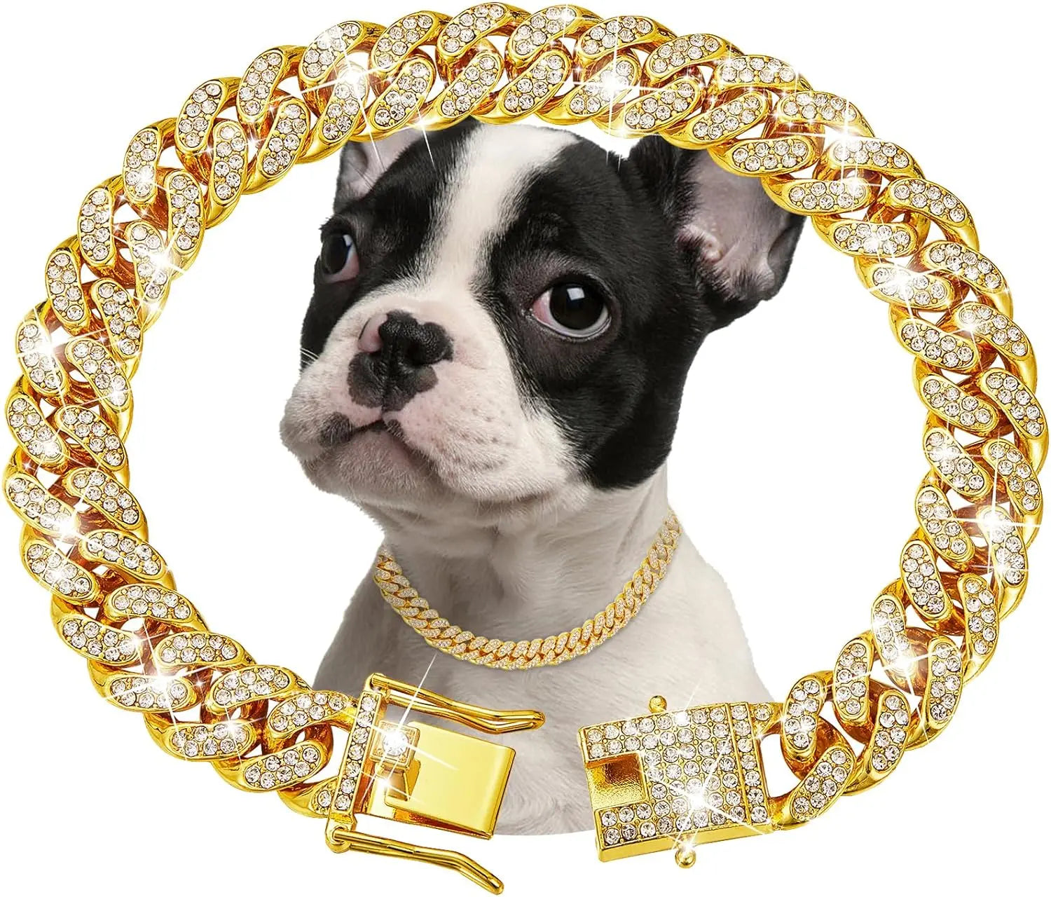 Furzori LuxeLink gold pet chain collar - product detail