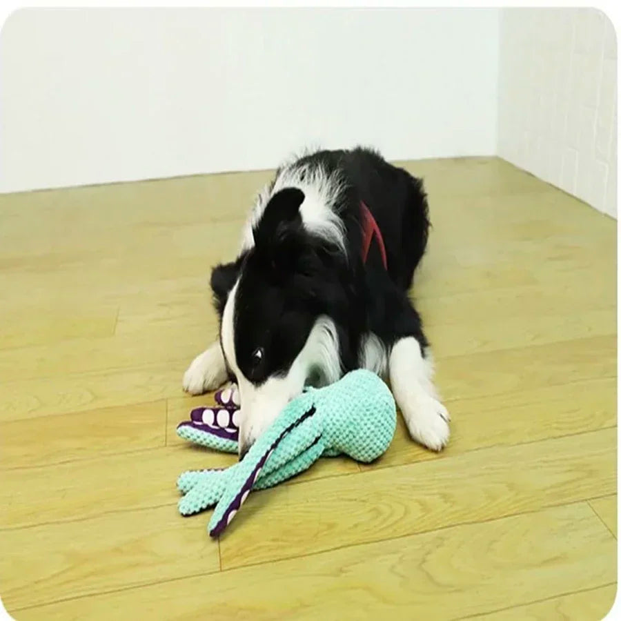 Furzori OctoPlay plush squeaky dog toy - product detail