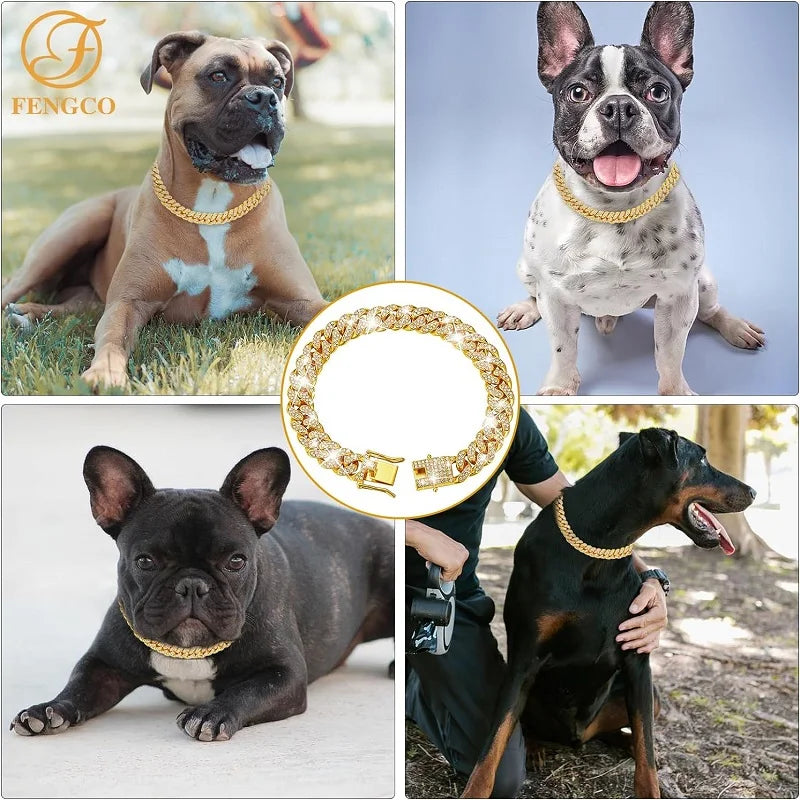 Furzori LuxeLink gold pet chain collar - product detail