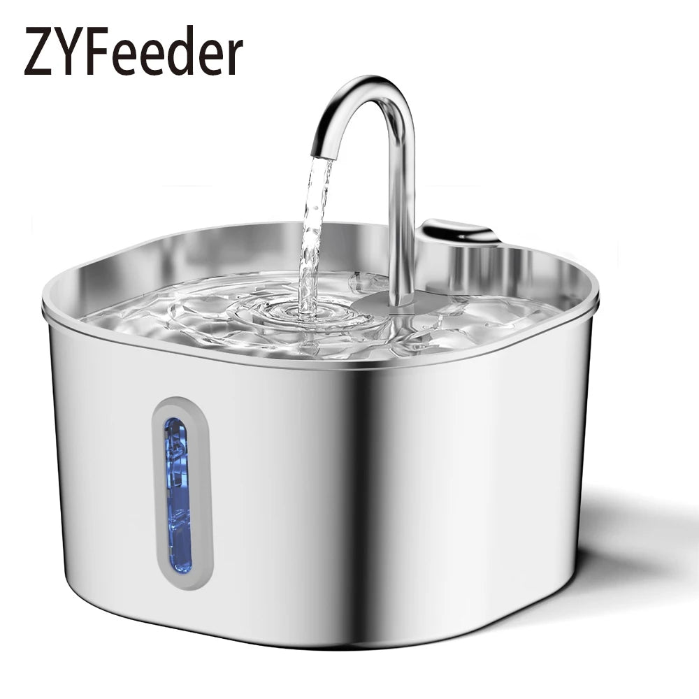 Furzori PureFlow 2.2L stainless steel pet fountain - product detail