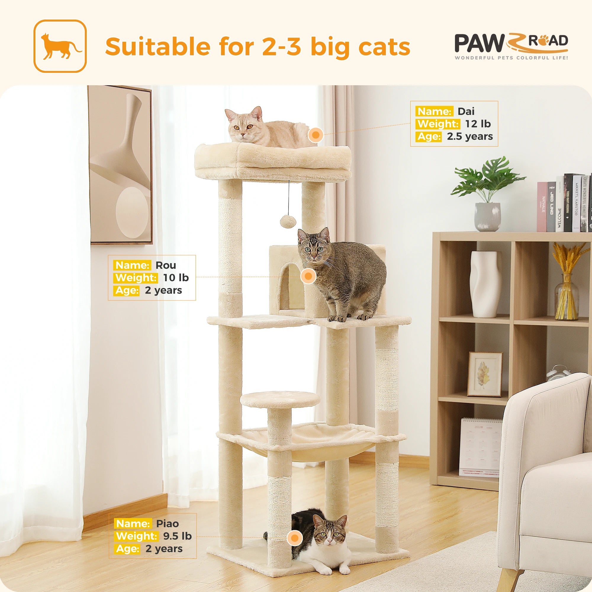 Furzori SkyClimb 5-level cat tree - product detail