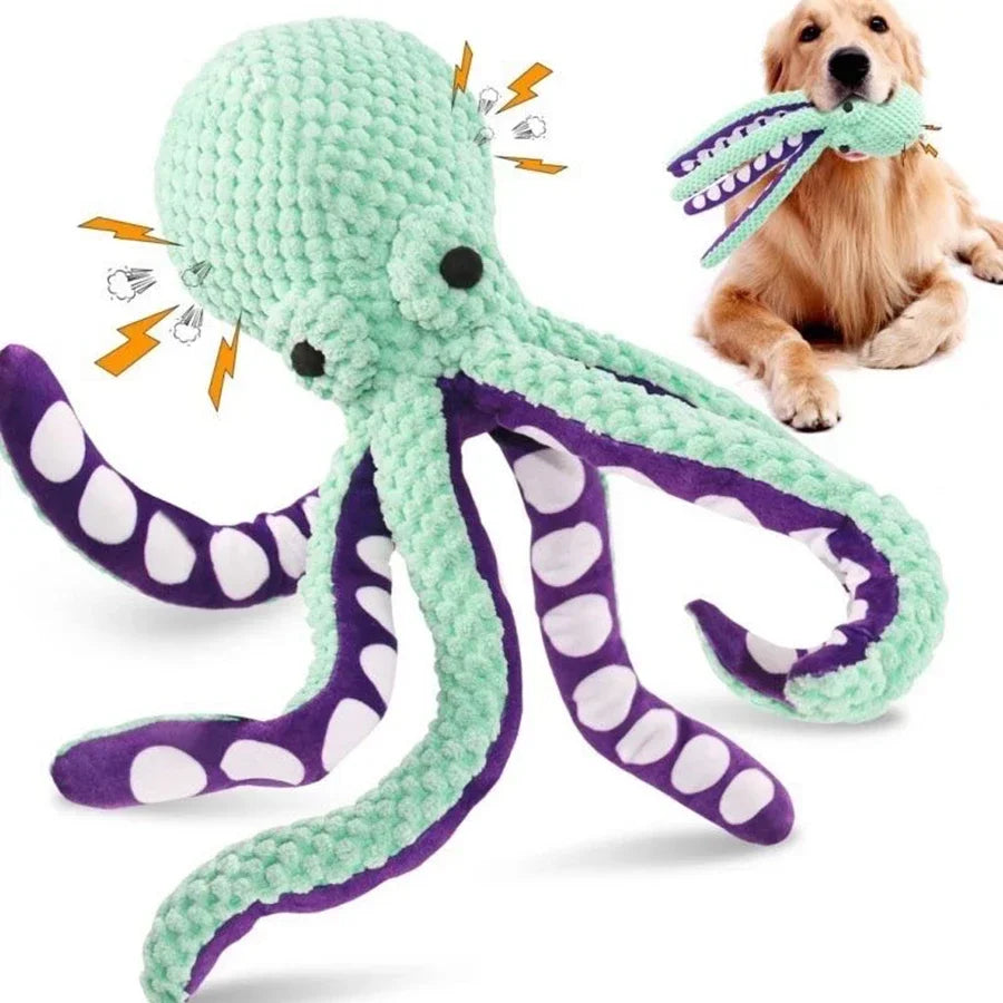 Furzori OctoPlay plush squeaky dog toy