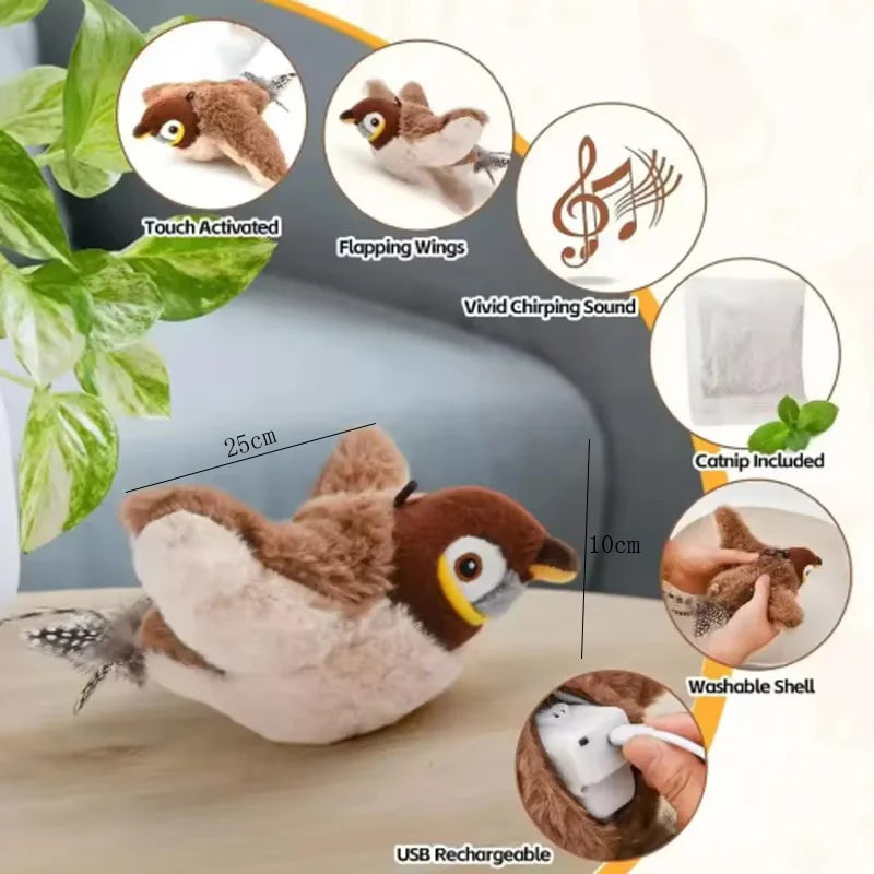 Furzori ChirpBird interactive flapping cat toy - product detail