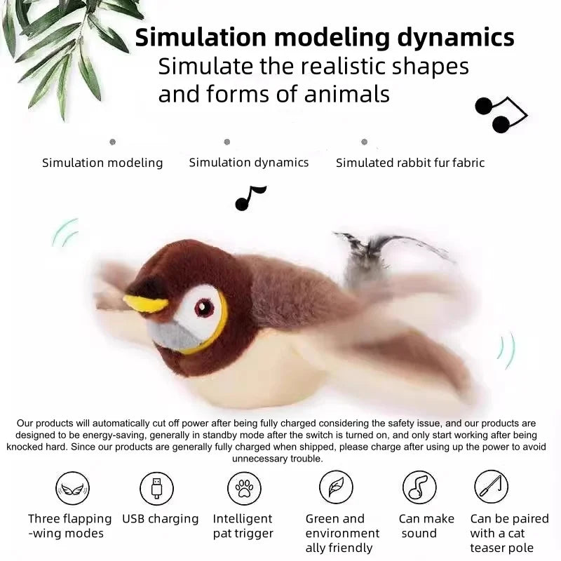 Furzori ChirpBird interactive flapping cat toy - product detail