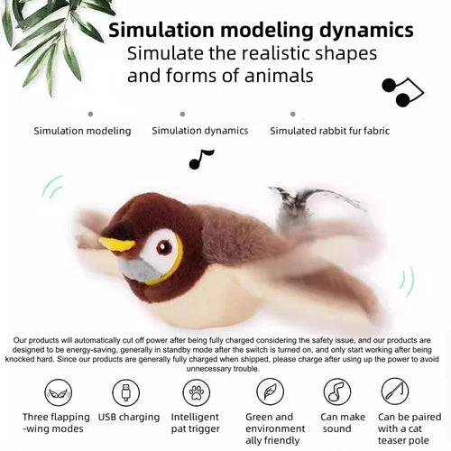 Furzori ChirpBird interactive flapping cat toy - product detail