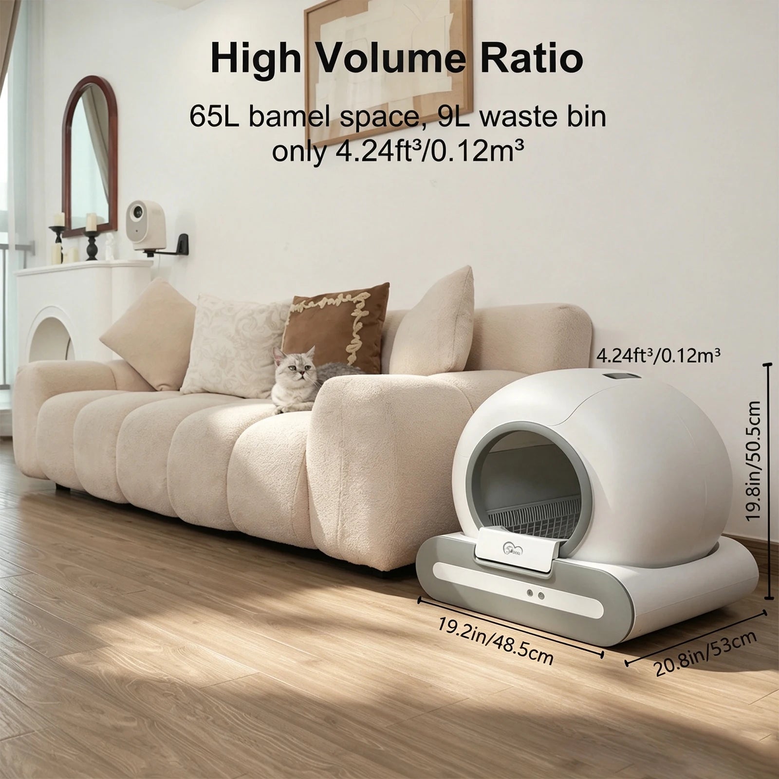Furzori SmartLoo 65L self-cleaning litter box - product detail