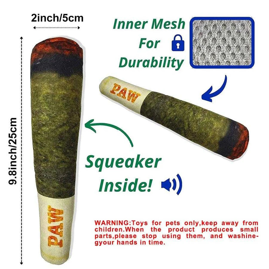 Furzori CigarChew squeaky plush dog toy - product detail