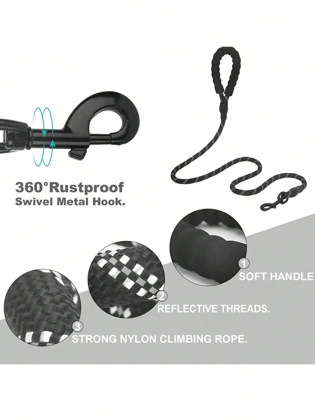Furzori NightWalk reflective dog leash - product detail